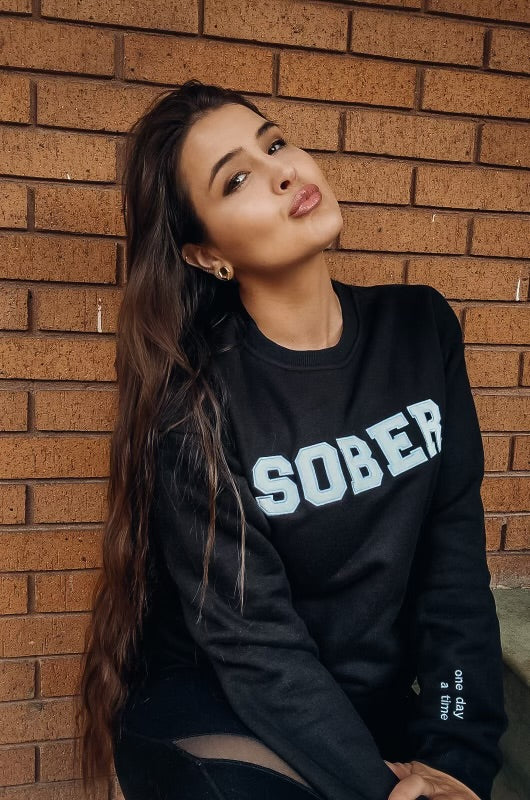 Sober "One Day at a Time" Crewneck